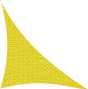 Sunflower color Right Angle Triangle 3 point Shade Sail - 3.5mtrs x 3.5mtrs x 4.95mtrs