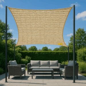 4-Point Waterproof Shade Sail, 3.5m wide, ideal for compact outdoor spaces