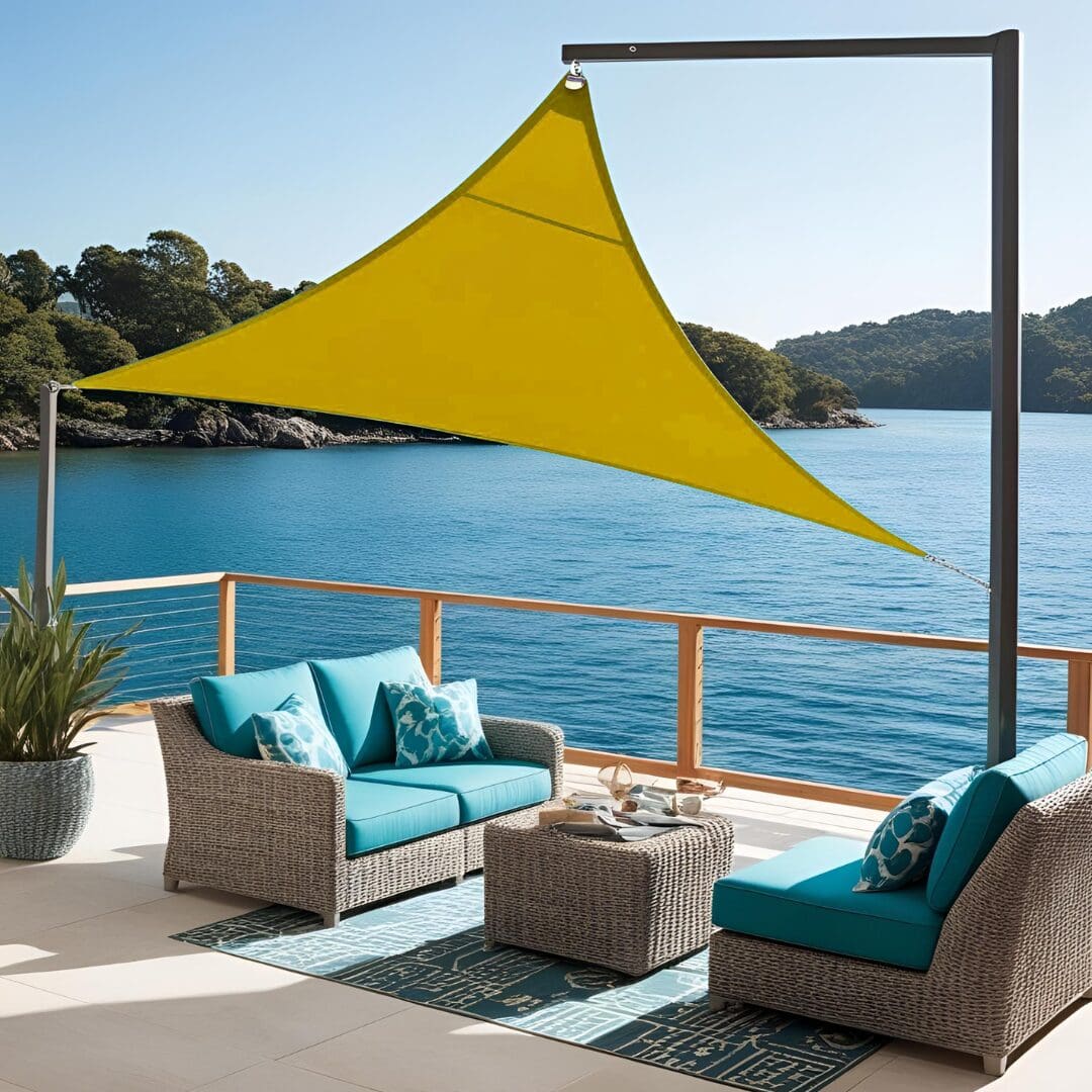 Premium Waterproof Right Angle Triangle Shade Sail for patios and gardens